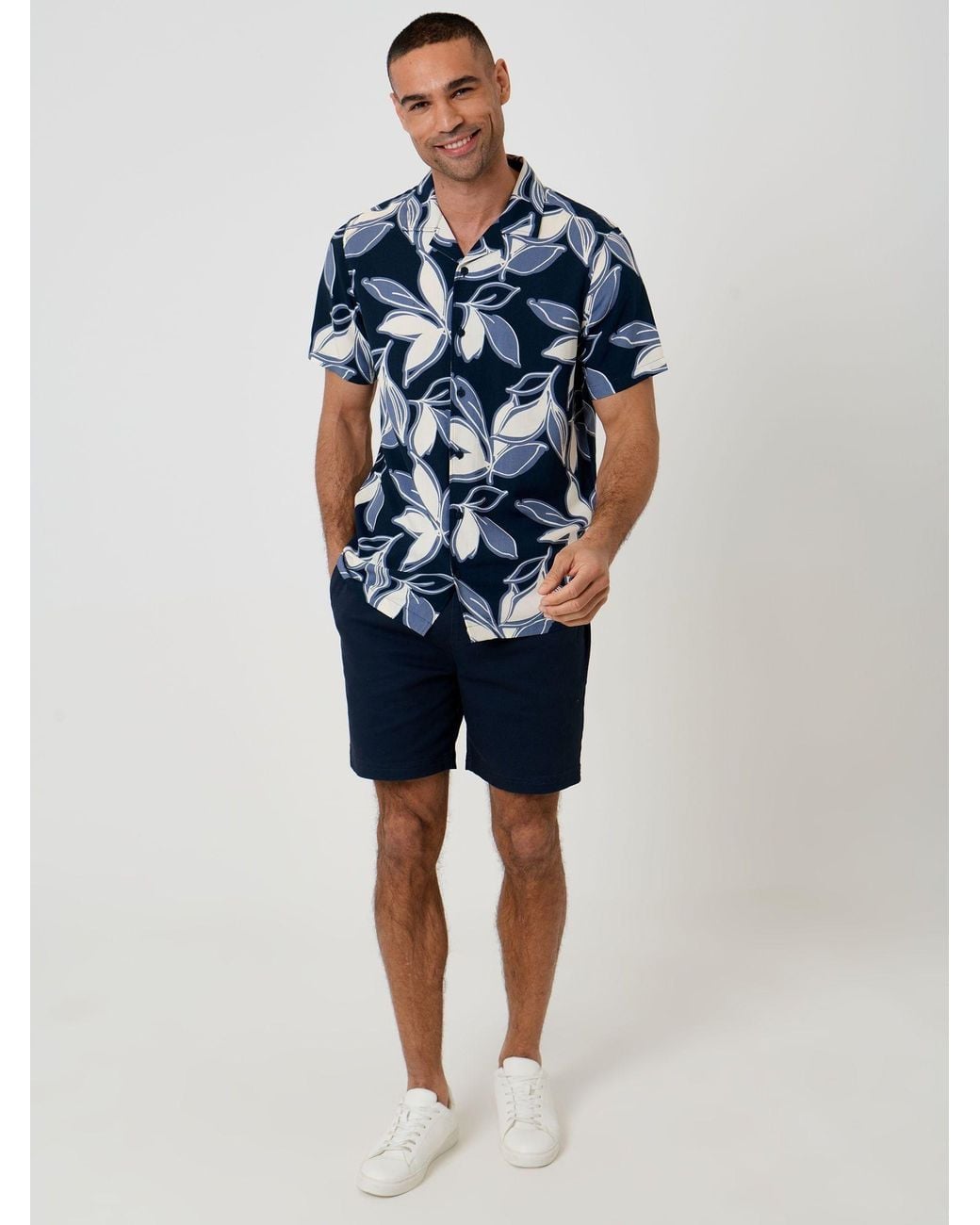 Threadbare Blue Short Sleeve Shirt for men