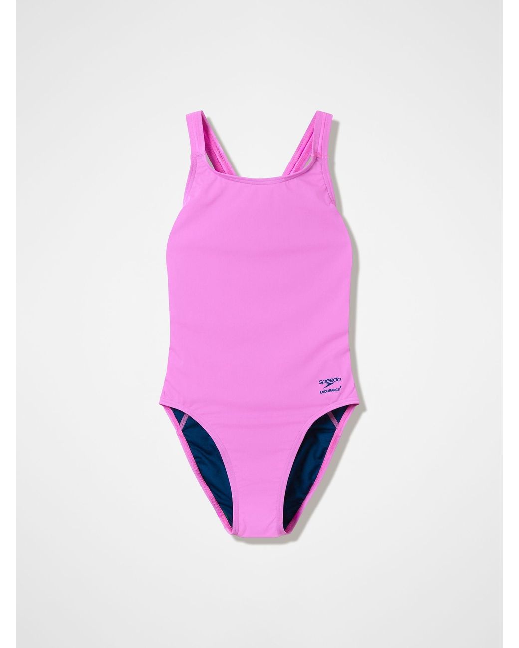 Speedo Pink Solid Leaderback Swimsuit