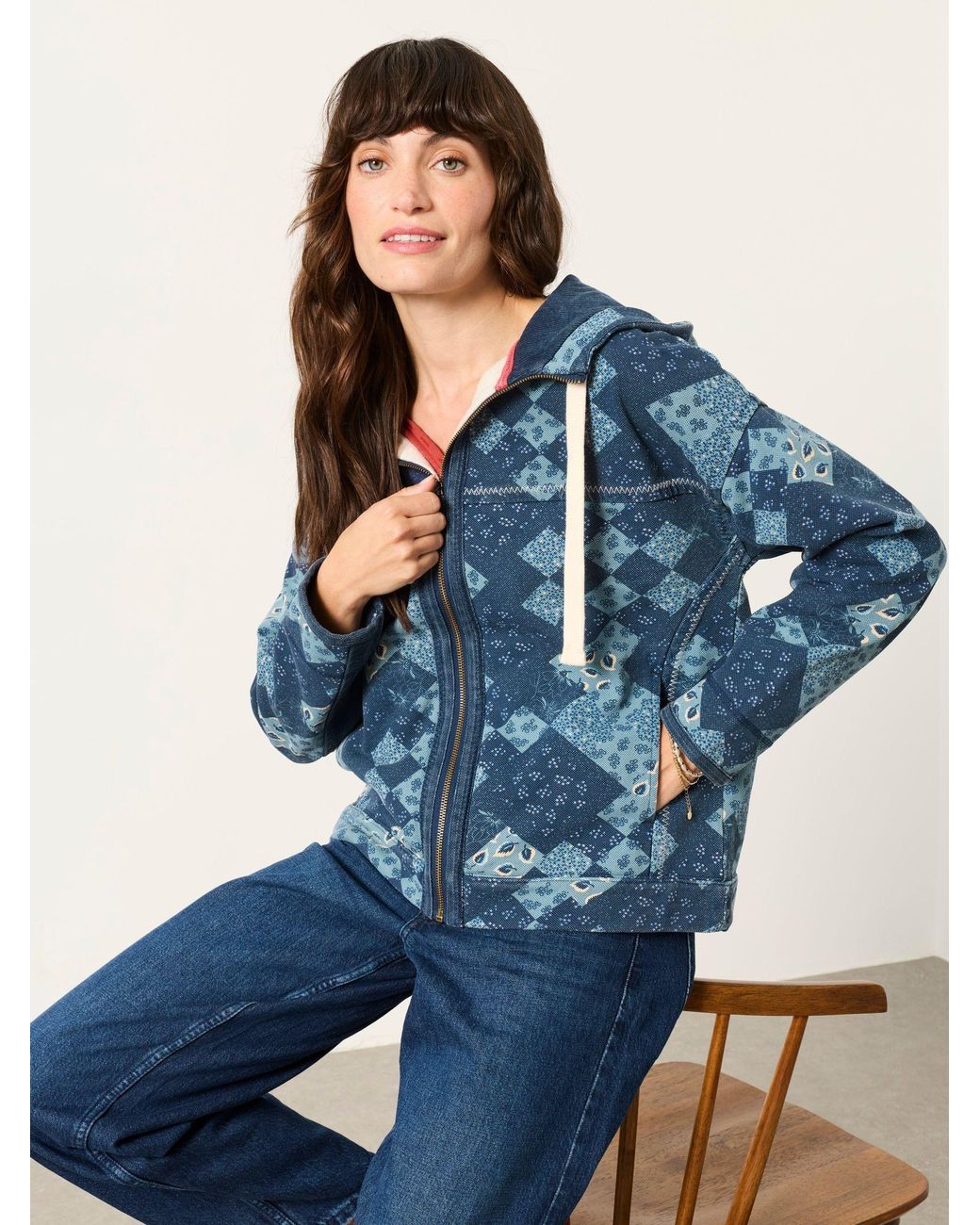 FatFace Blue Airlie Zip Through Hoodie