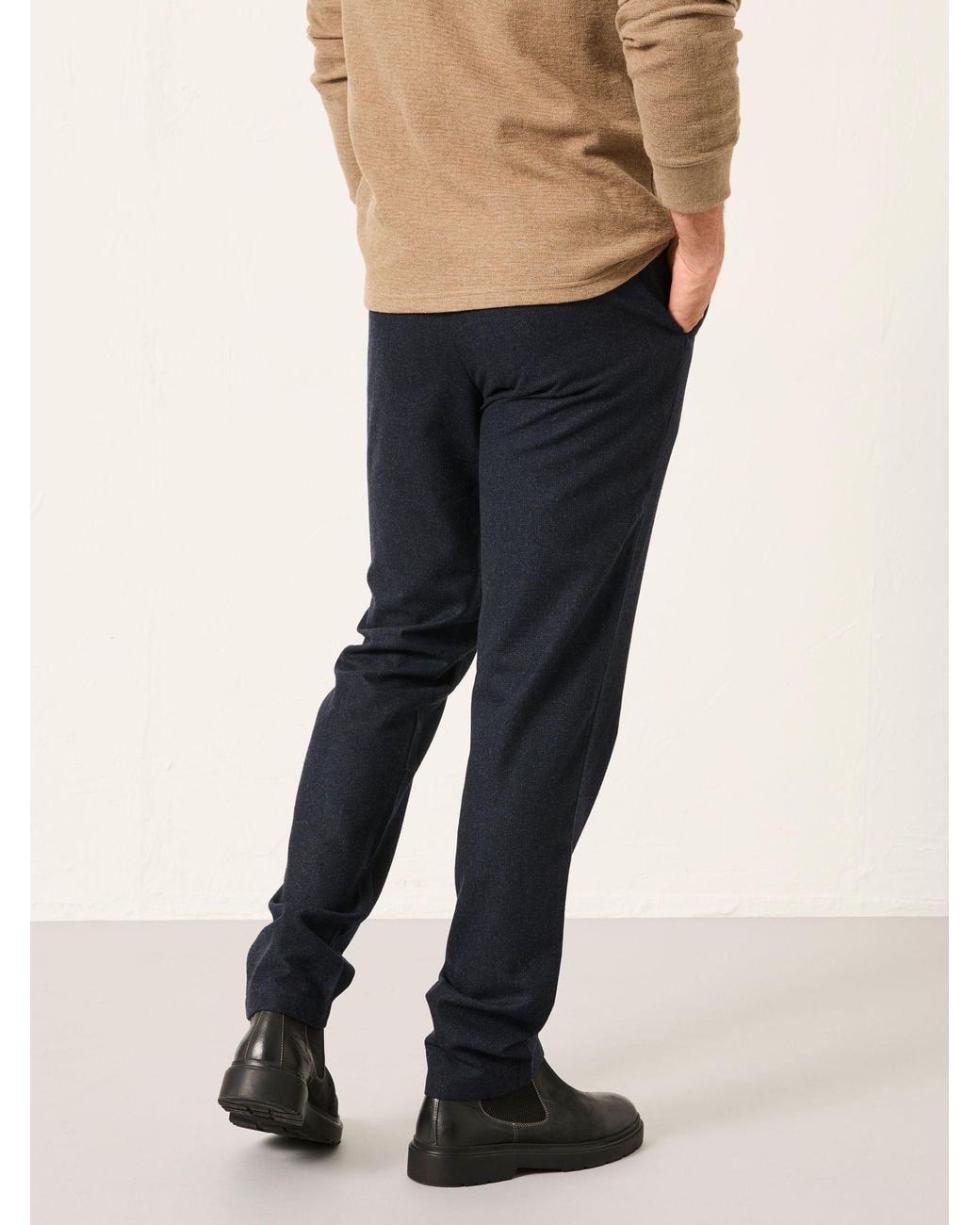 FatFace Blue Lyme Tailored Fit Wool Mix Trousers for men