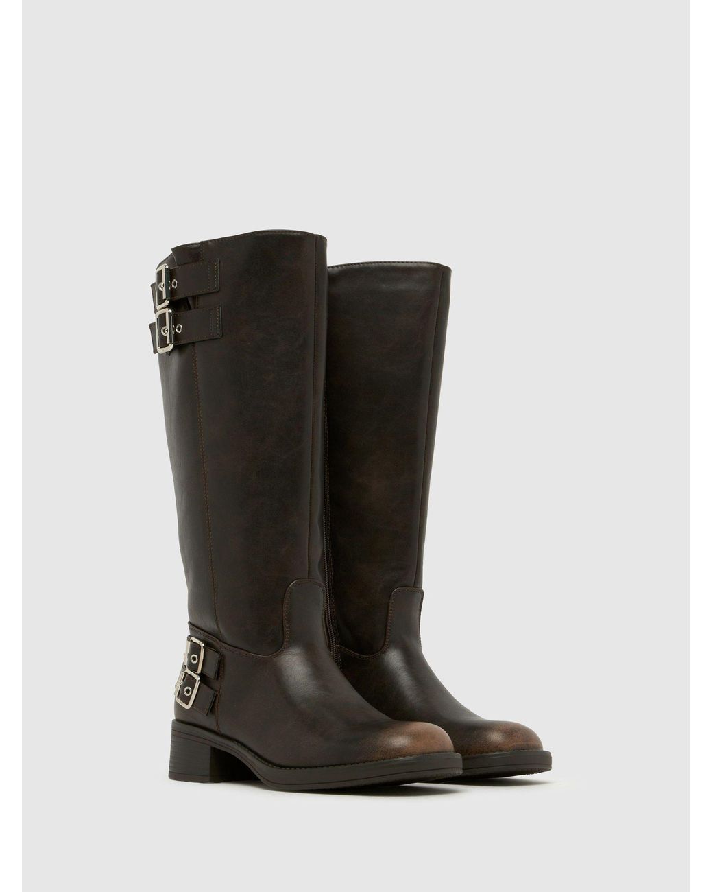 Schuh Black Disk Buckle Biker