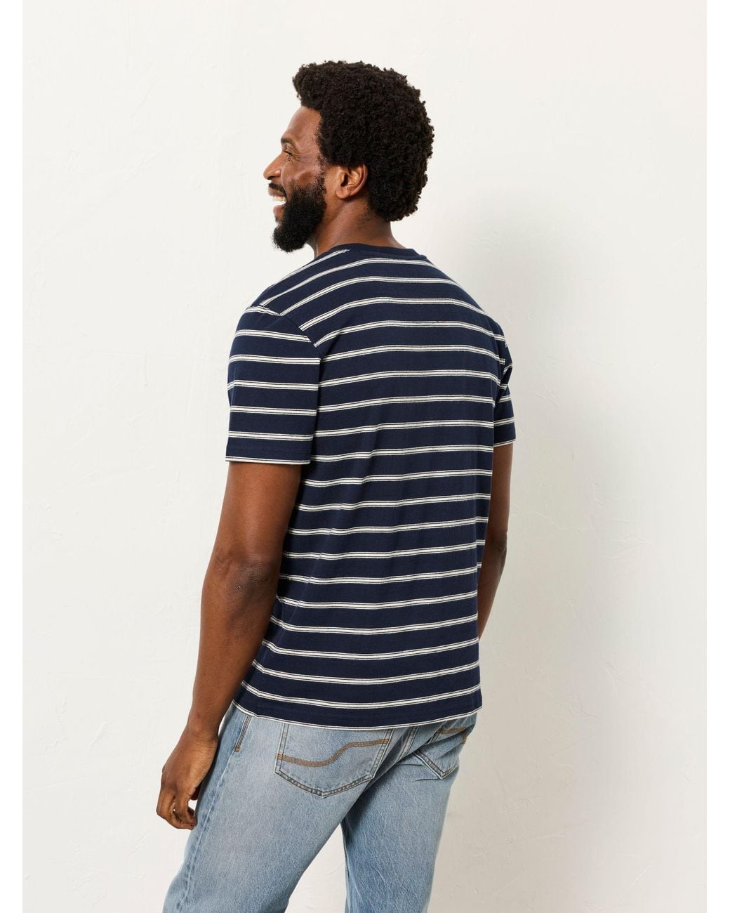 FatFace Blue Fatface 2 Pack/ Stripe Short Sleeve Stripe T-Shirts for men