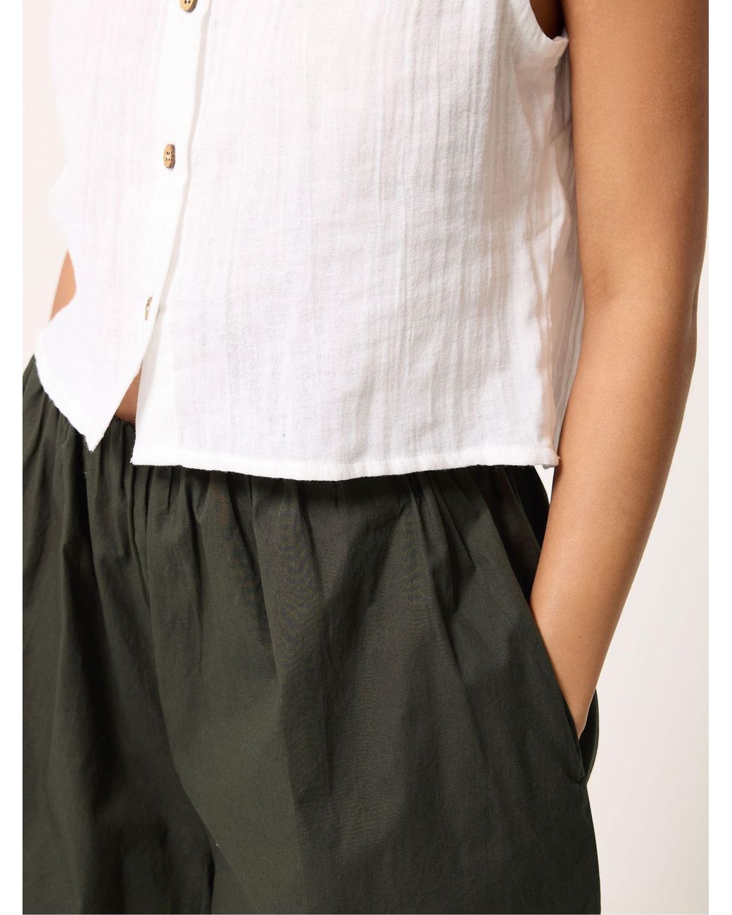 PixieGirl Petite Green Poplin Extra Long Culottes