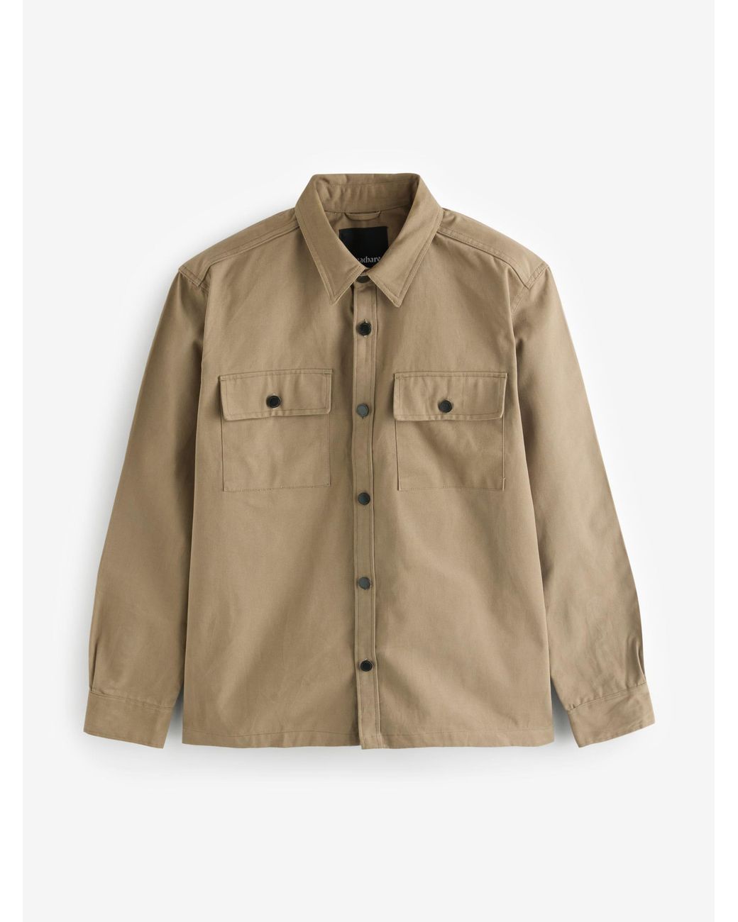 Threadbare Natural Twill Button Up Shacket for men
