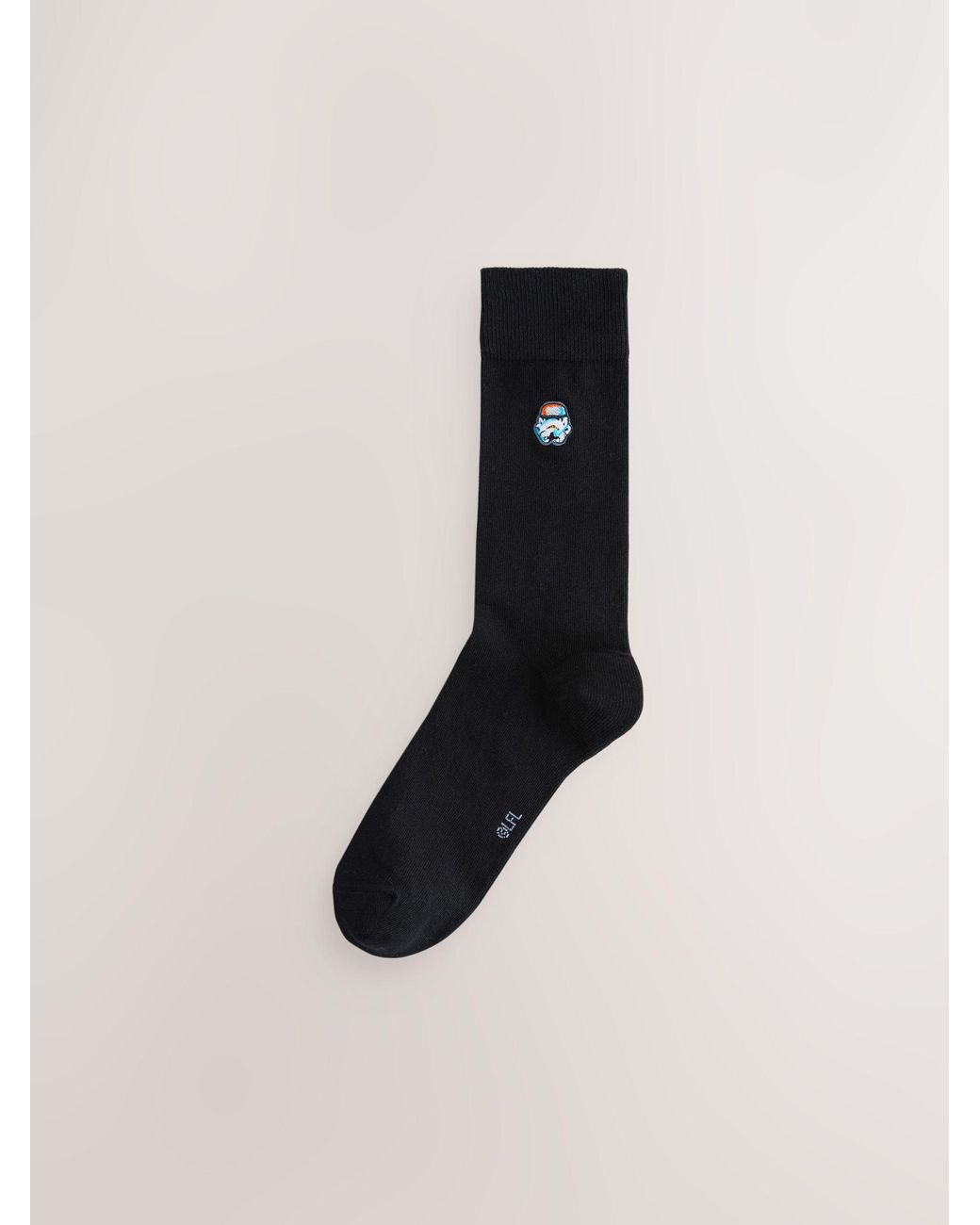 Next Black Embroidered Socks 4 Pack for men
