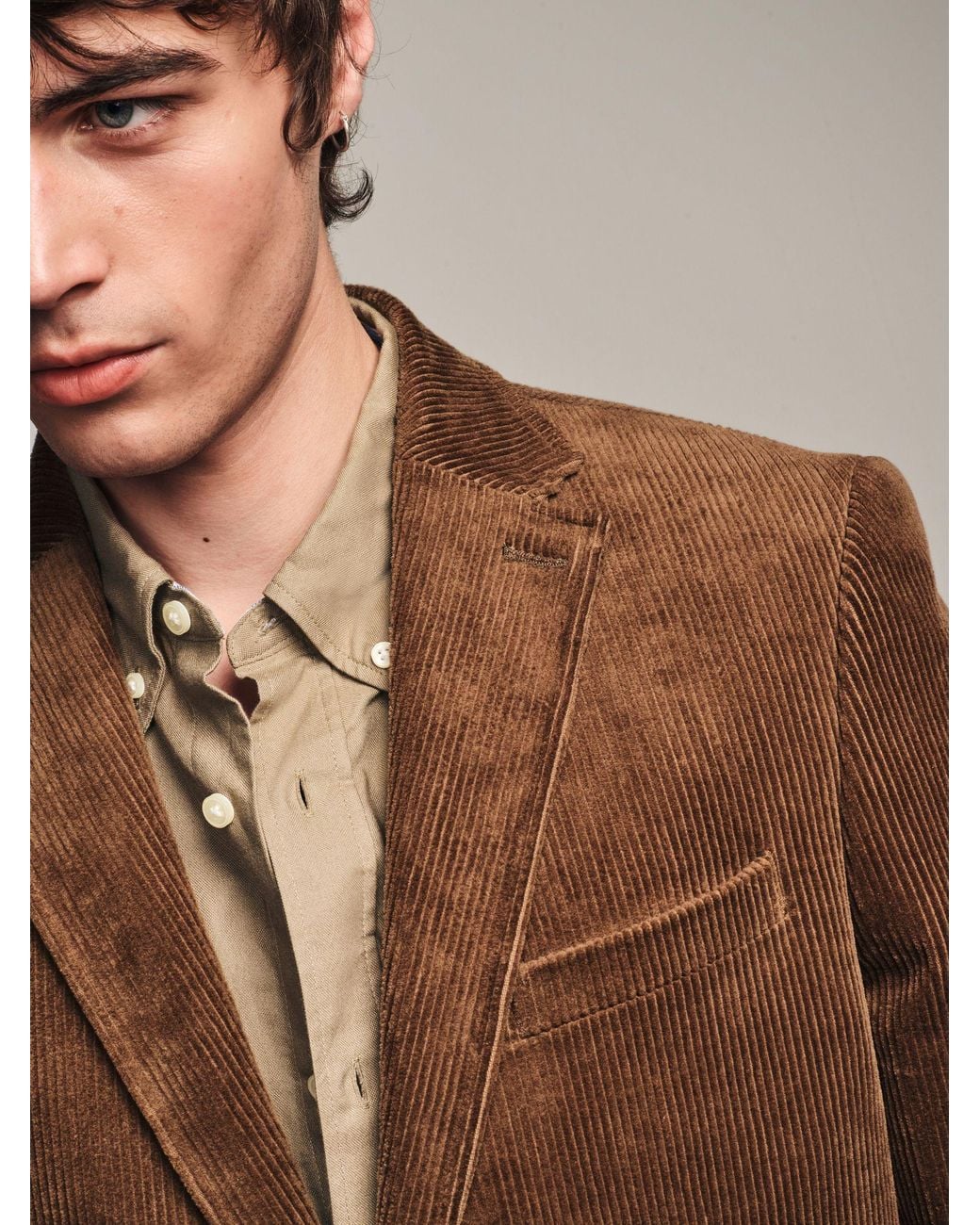 Next Brown Regular Fit Cord Blazer for men