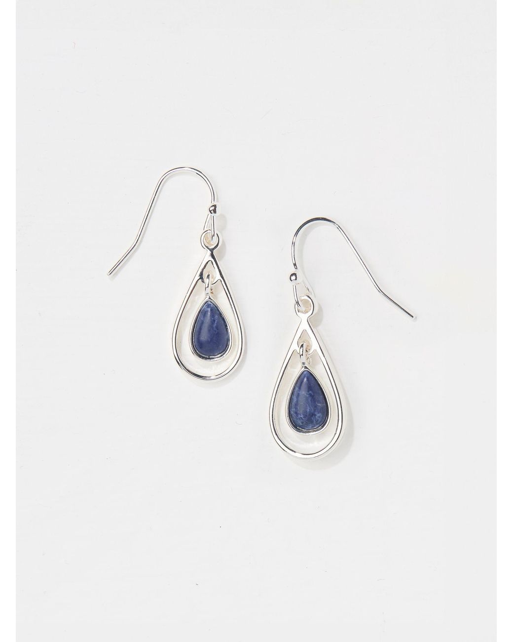 FatFace Gray Tear Drop Earrings