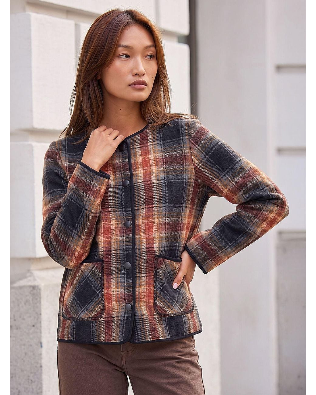 Roman Orange Checkered Jacket
