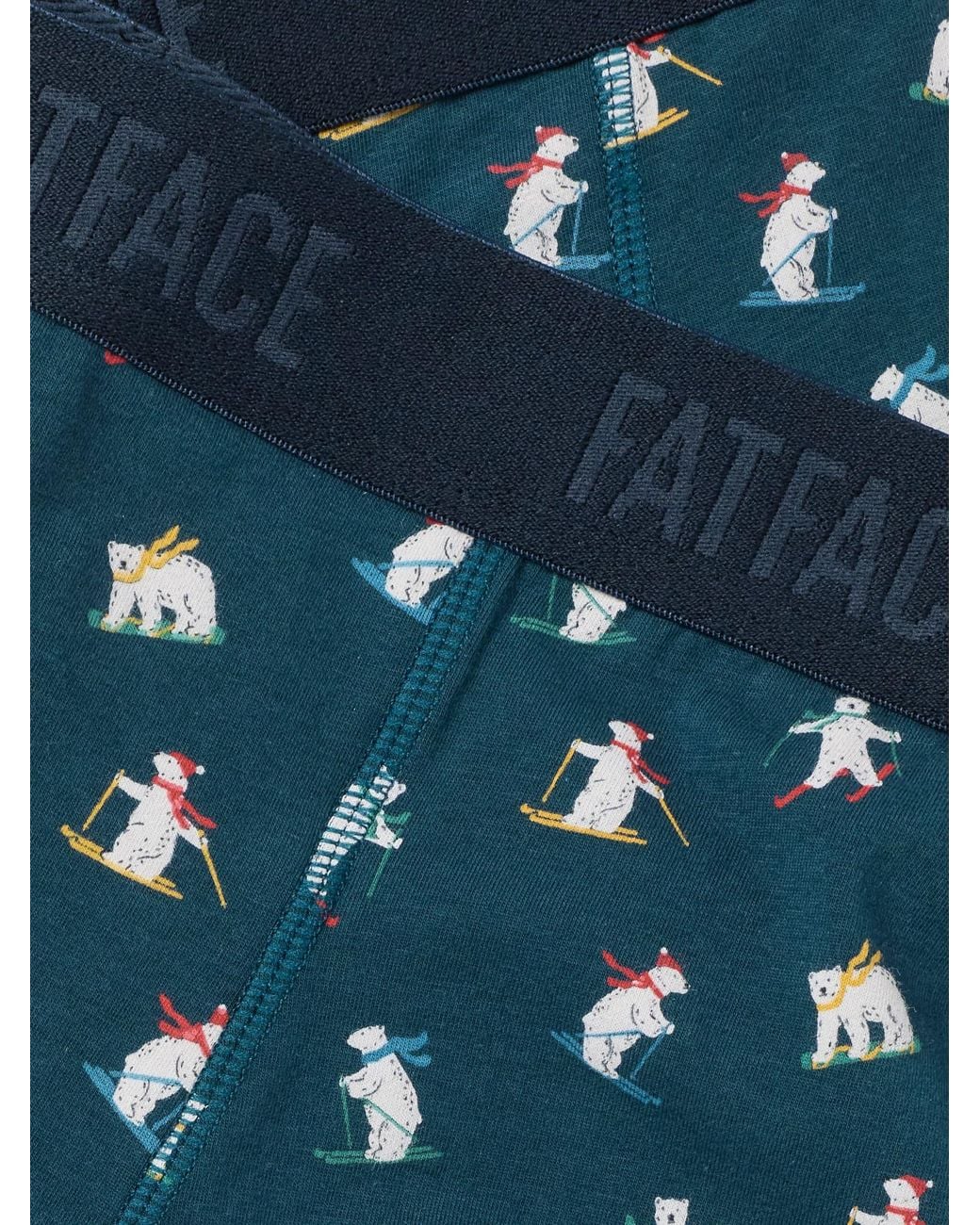 FatFace Blue Fatface Skiing Bear Boxers for men
