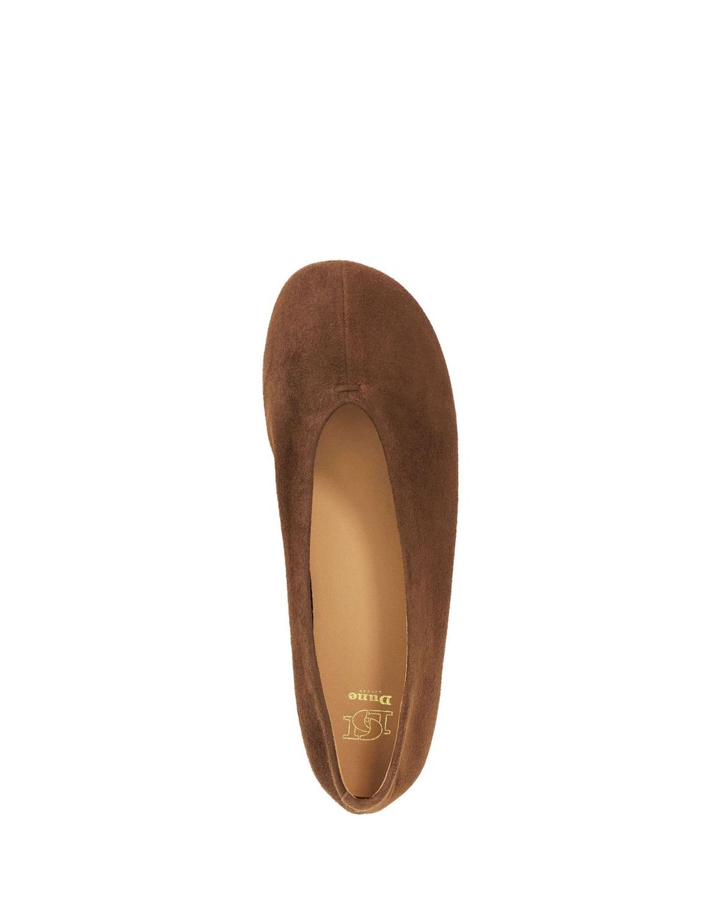 Dune Natural High Cut Round Toe Ballet Flats