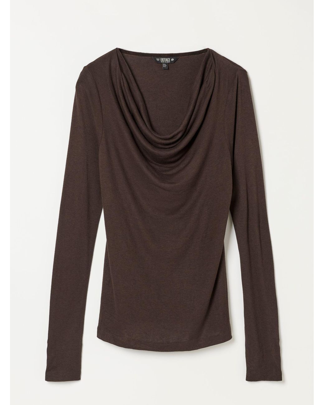 FatFace Black Lola Long Sleeve Cowl Neck Top
