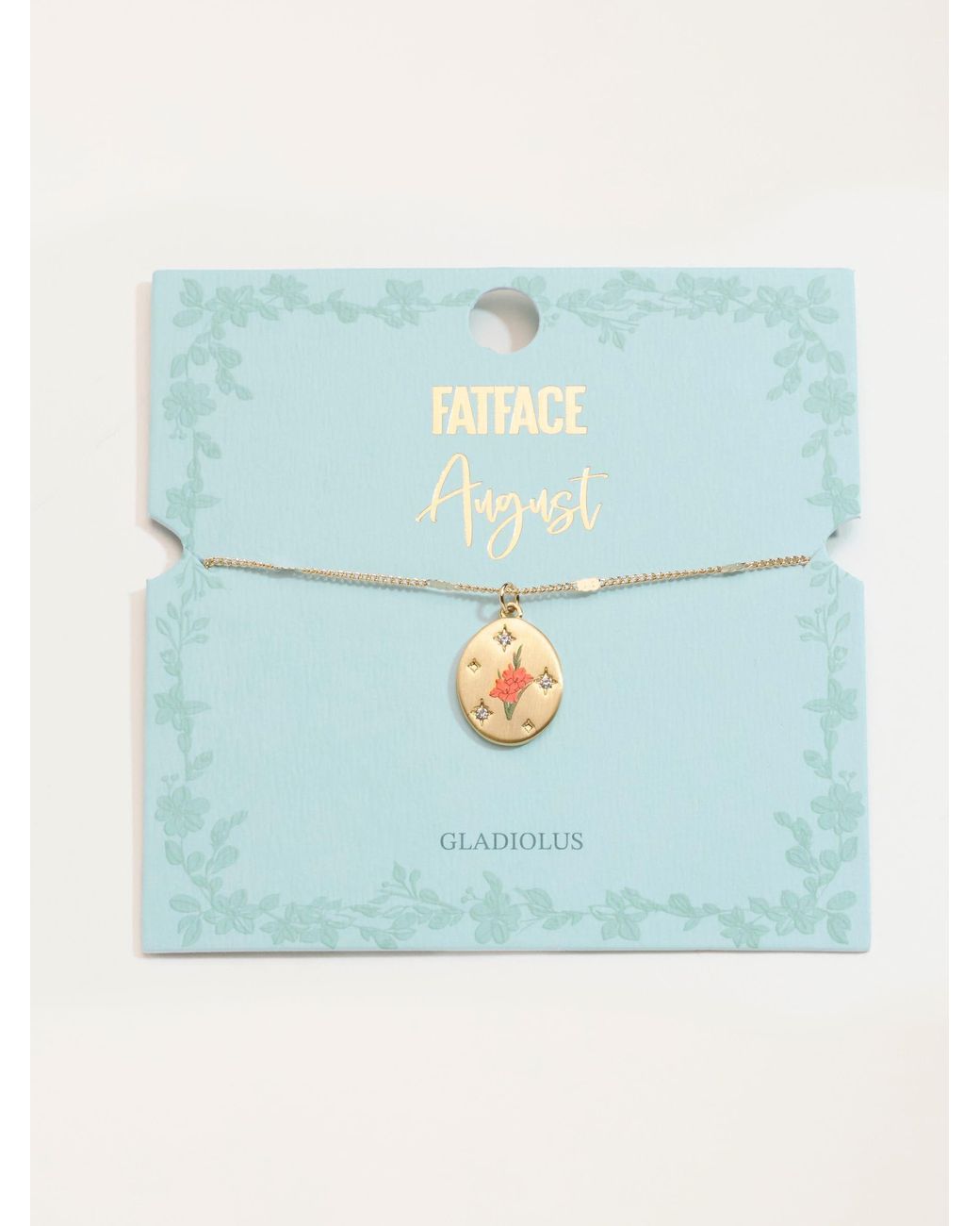FatFace Natural Fatface August Birth Flower Necklace