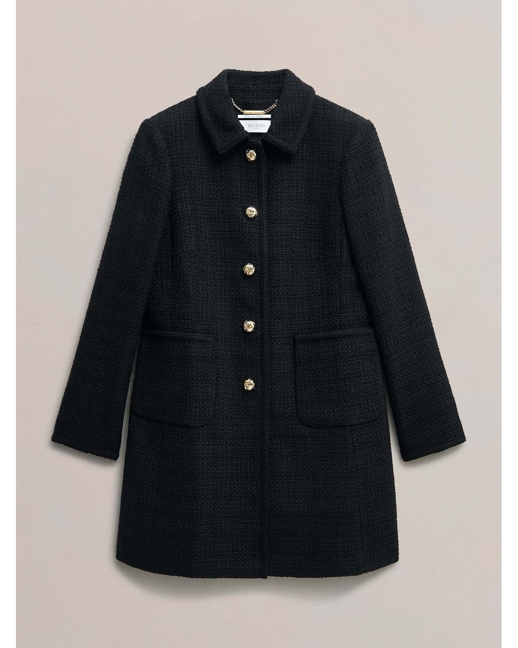 Hobbs Black Evangeline Tweed Coat