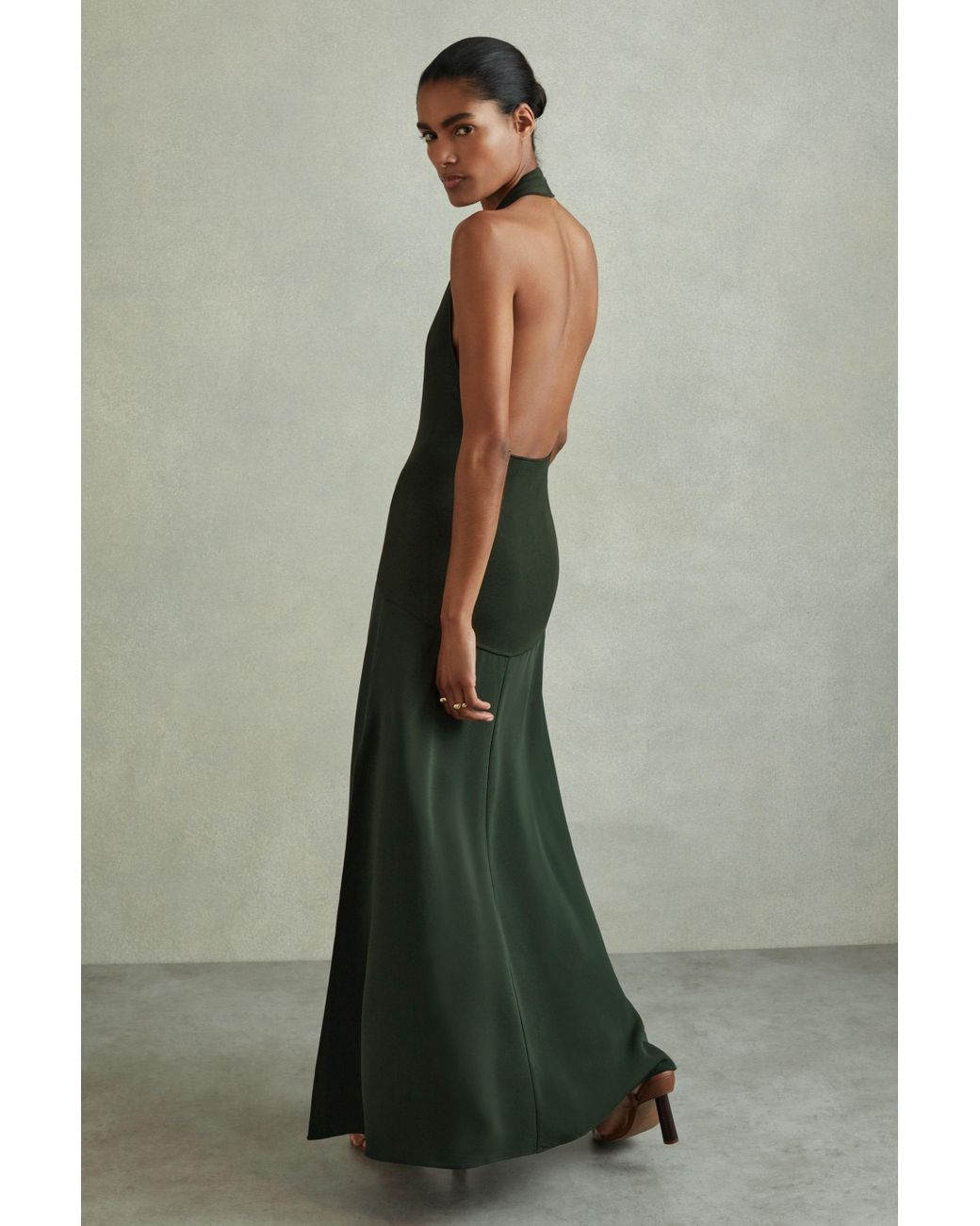Reiss Rene - Green Hybrid Knit Midi Dress, S | Lyst
