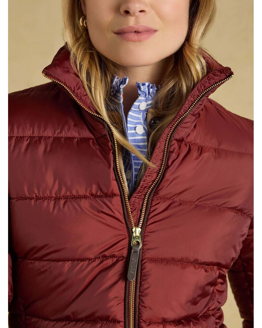 Joules Red Paddock Rust Showerproof Padded Coat