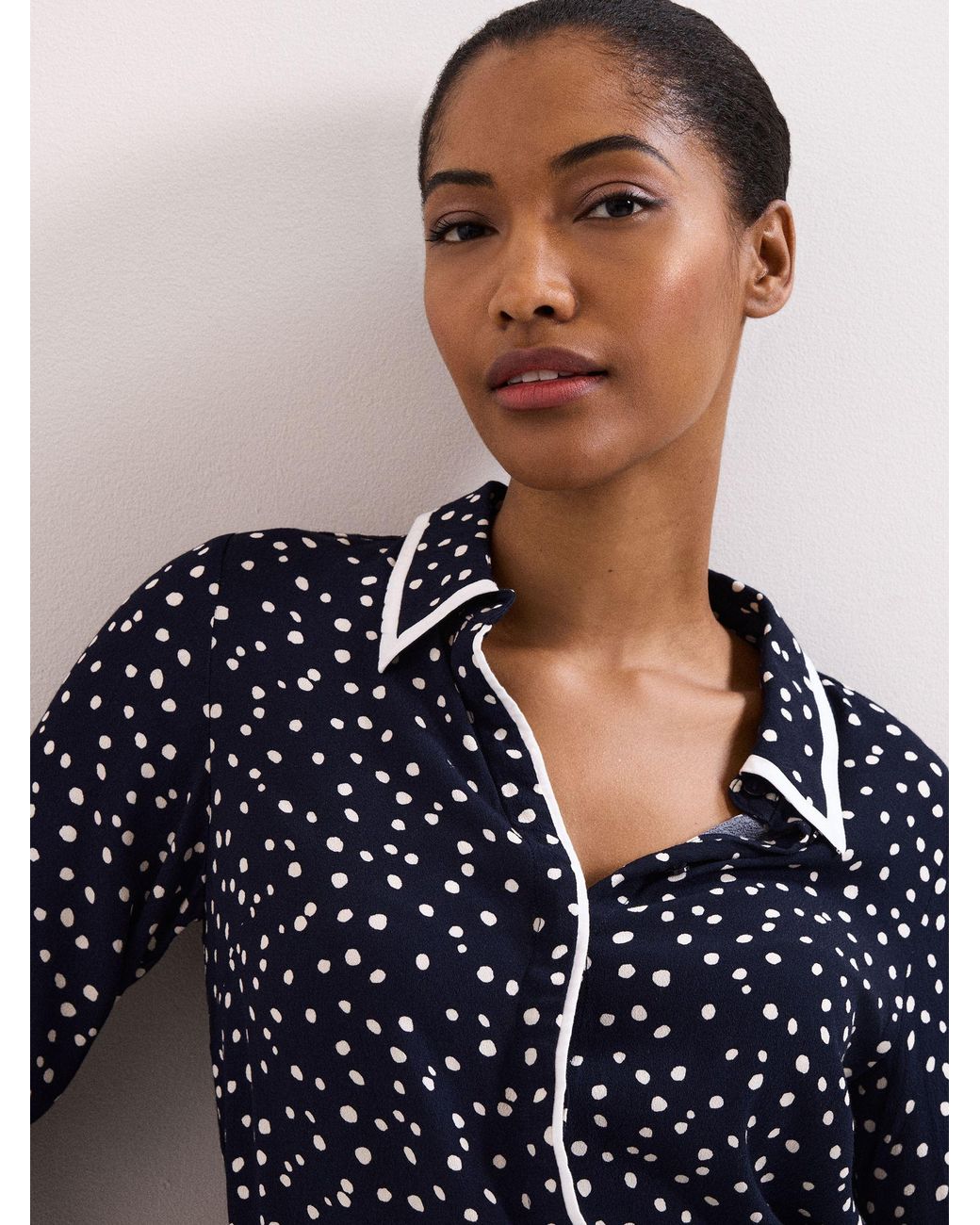 Phase Eight Blue Rita Spot Shirt