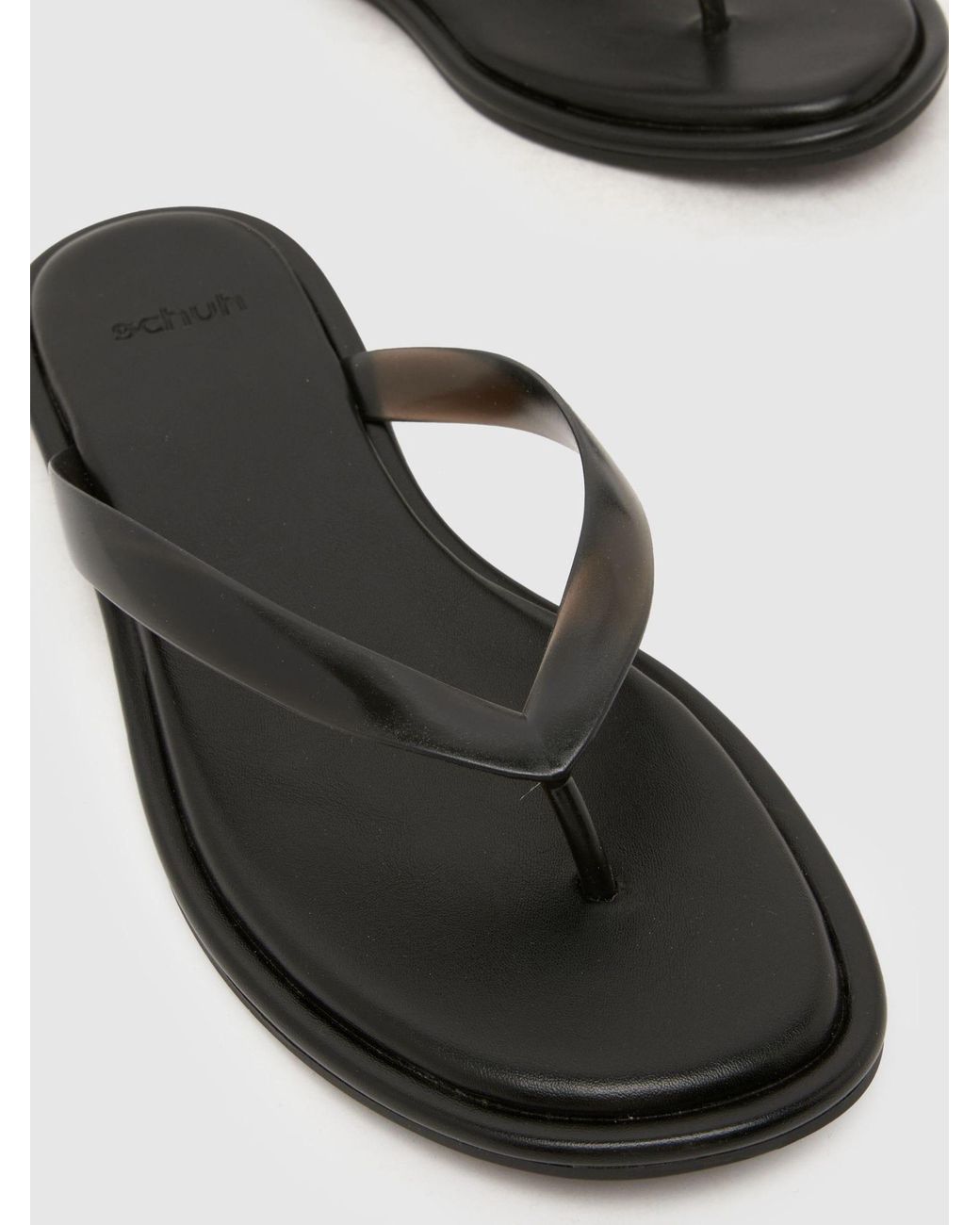 Schuh Black Truffle Toe Post Sandals
