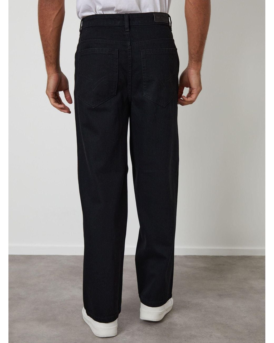 Threadbare Black Baggy Jeans for men