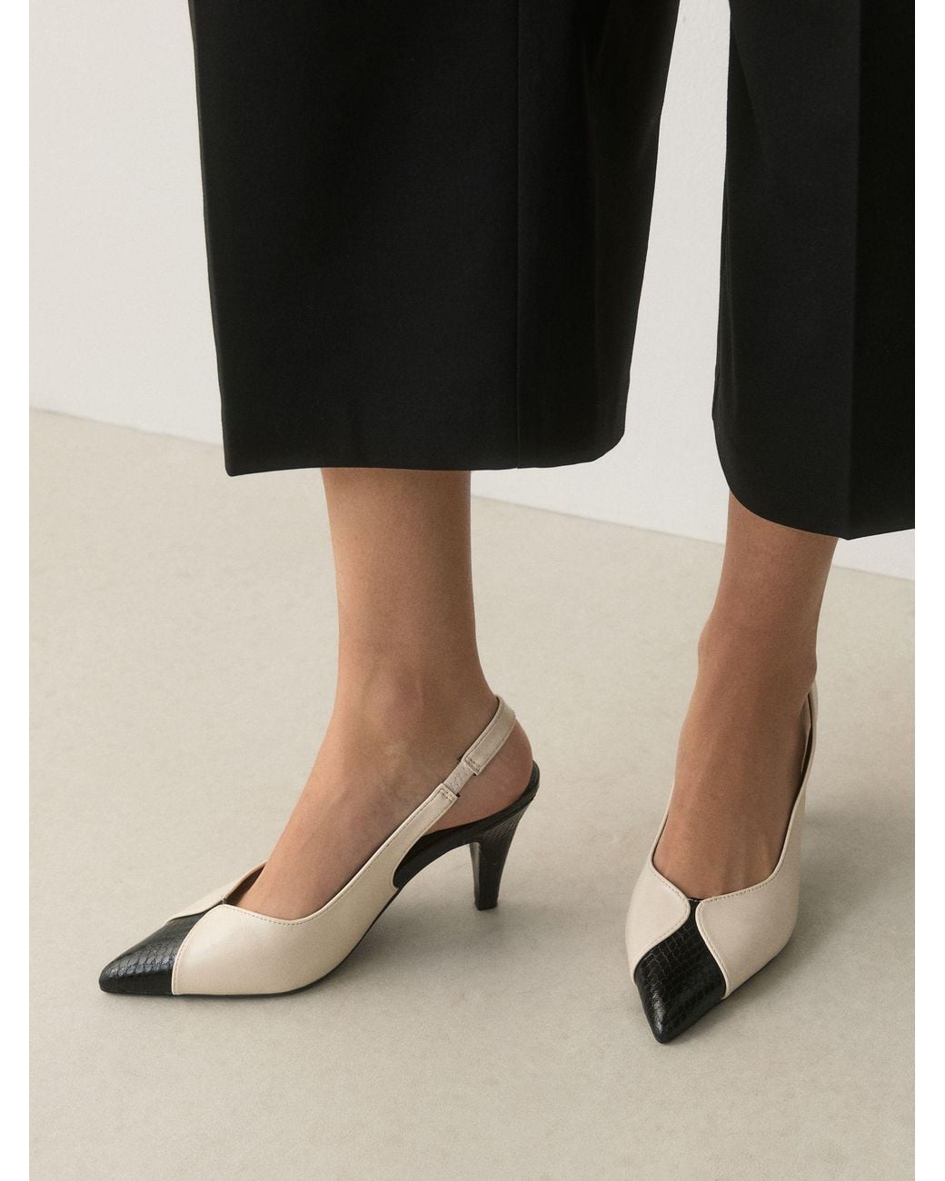 Next Natural Bone Forever Comfort Point Toe Spliced Slingback Heels