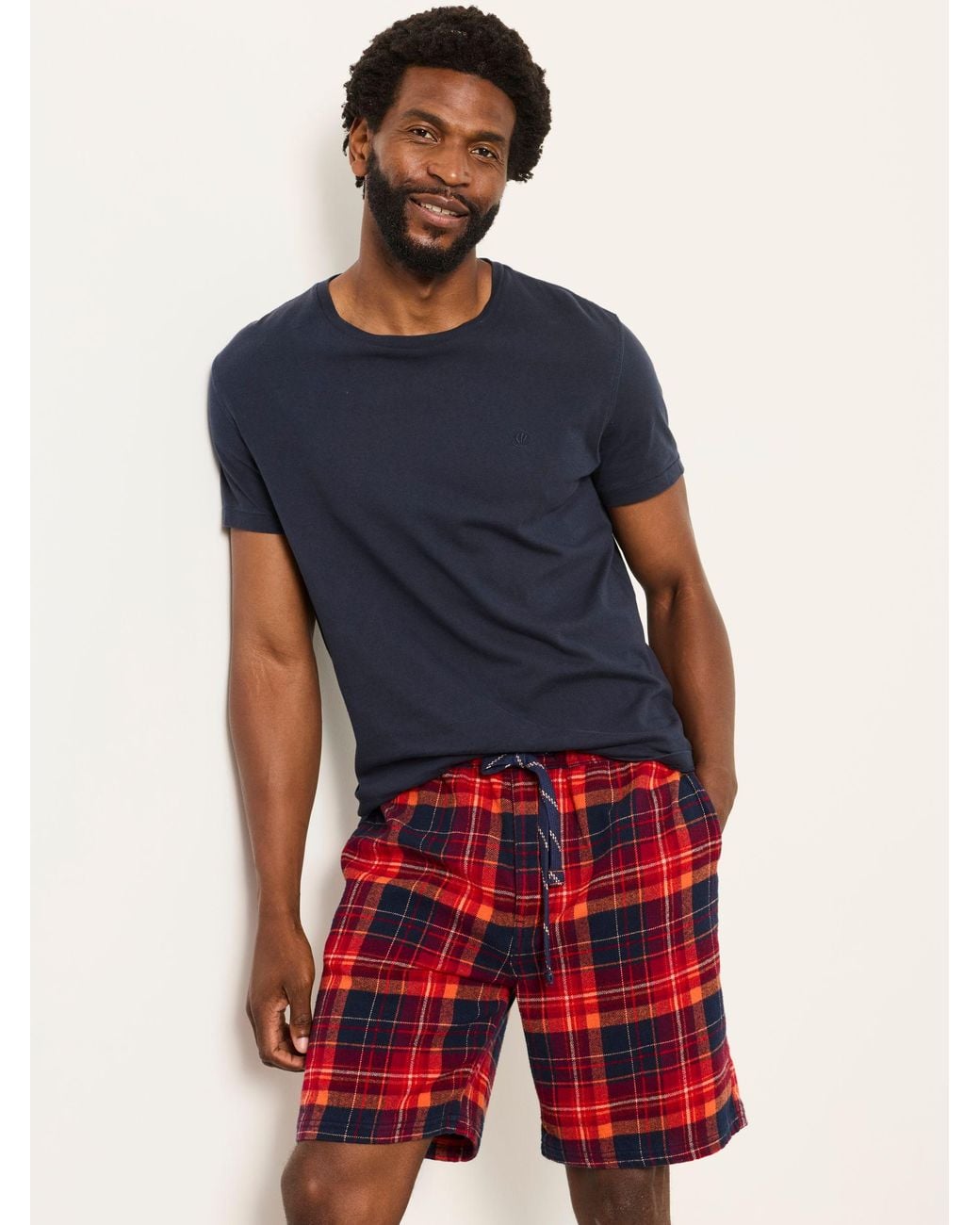 FatFace Red Melby Check Shorts for men