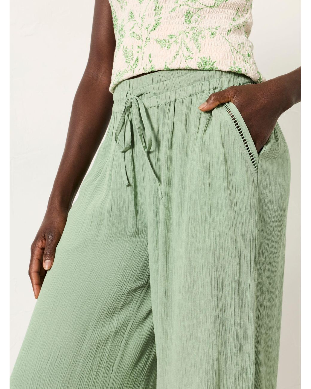 FatFace Green Melissa Palazzo Trousers