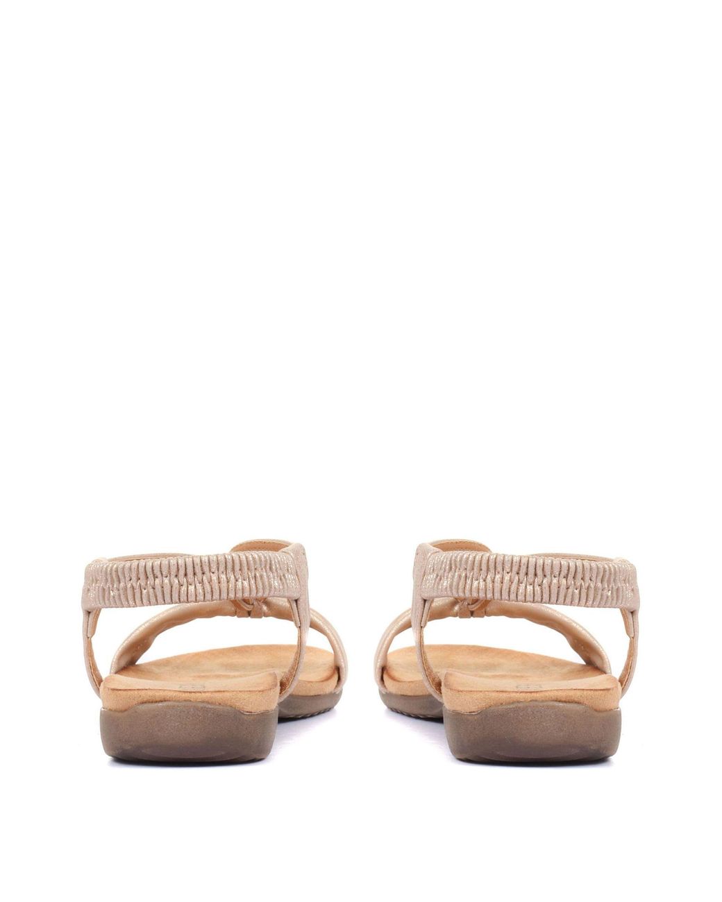 Pavers Natural Flat Strappy Sandals