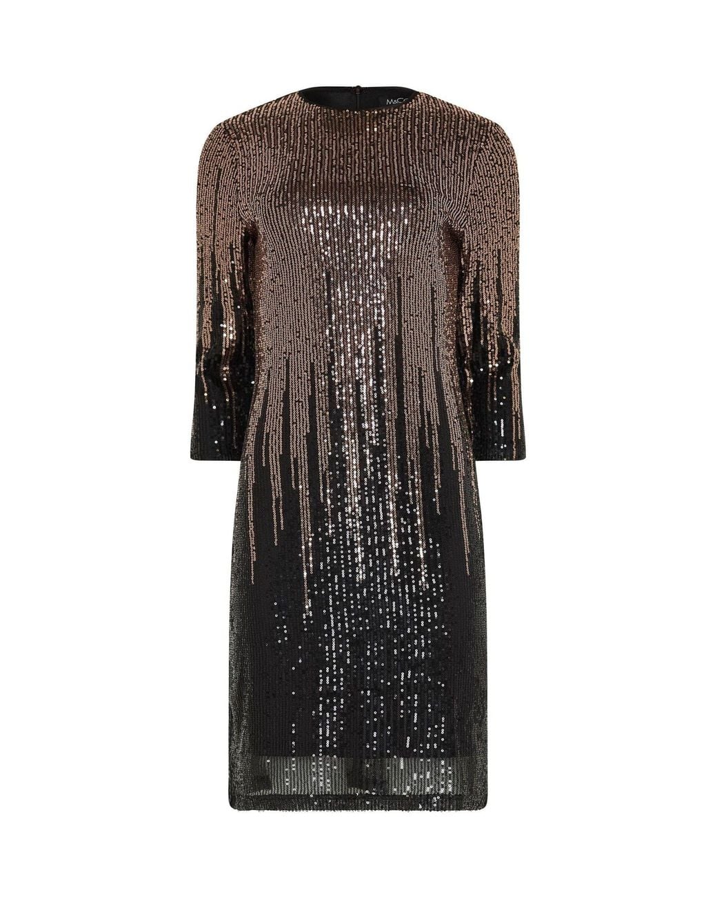 M Com Black Ombre Sequin Shift Dress
