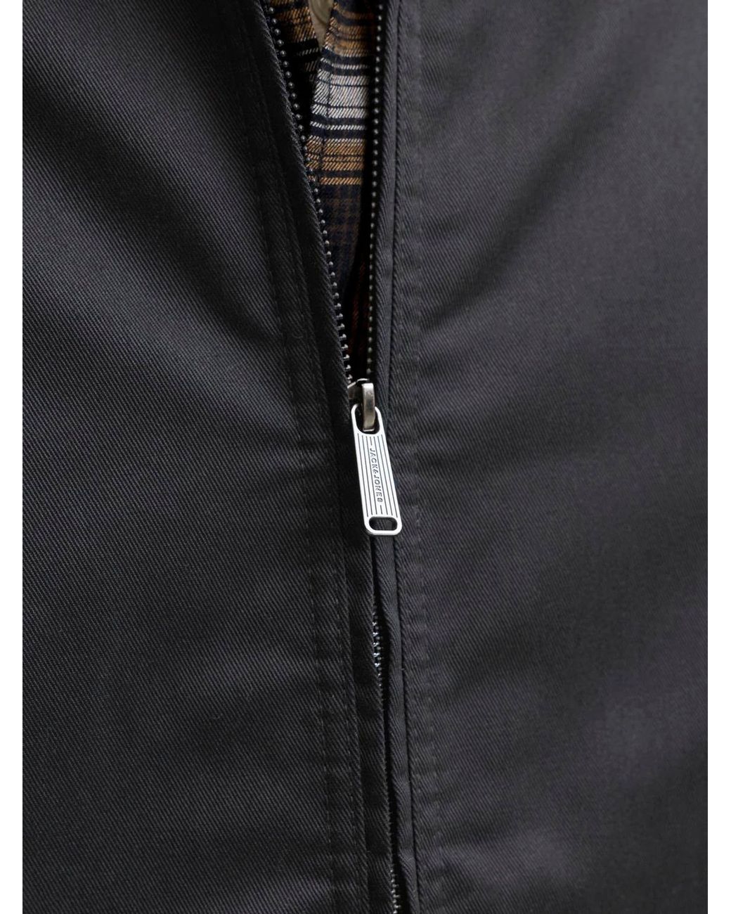 Jack & Jones Black Zip Through Worker Jacket for men