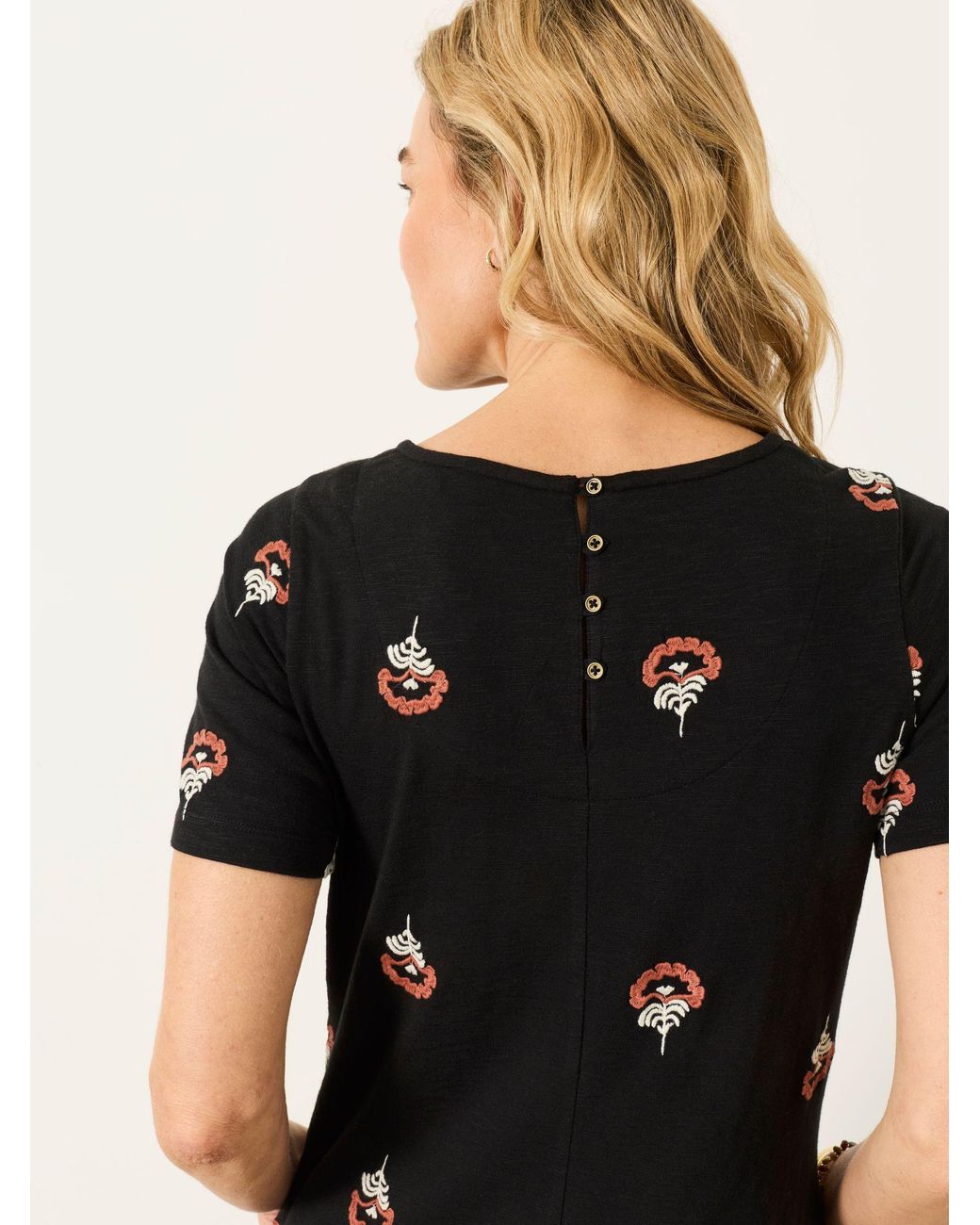 FatFace Black Fatface Simone Embroidered Petite Jersey Dress