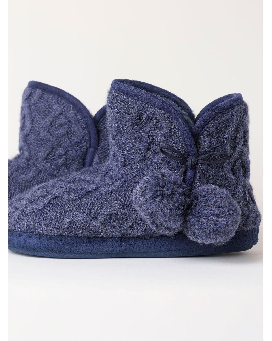 FatFace Blue Fatface Sara Knit Slipper Boots