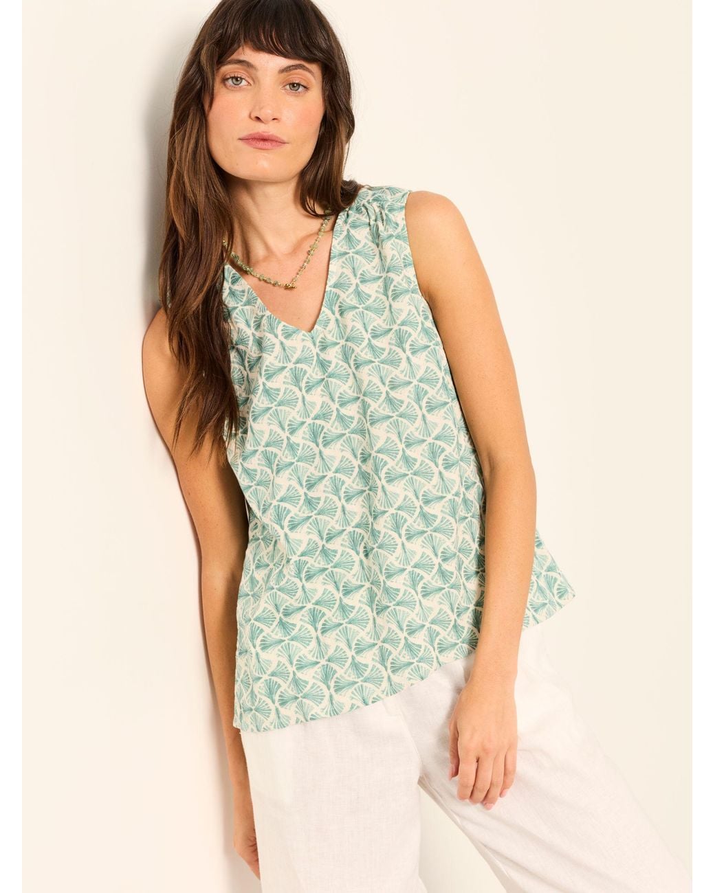 FatFace Green Etta Petite Cami