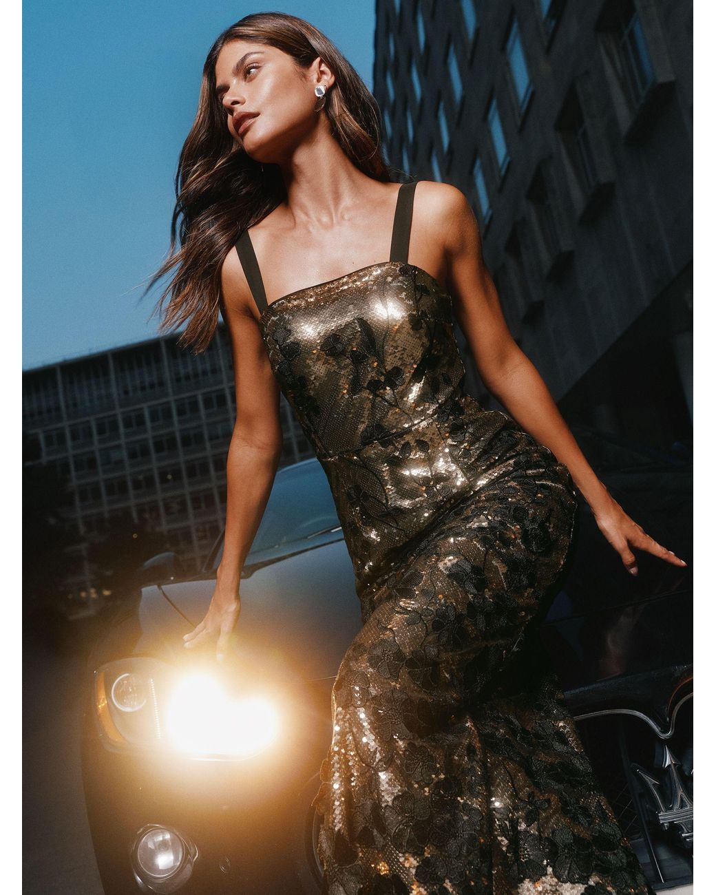chinese dress ladies Riverside 3D Flower Maxi Dress