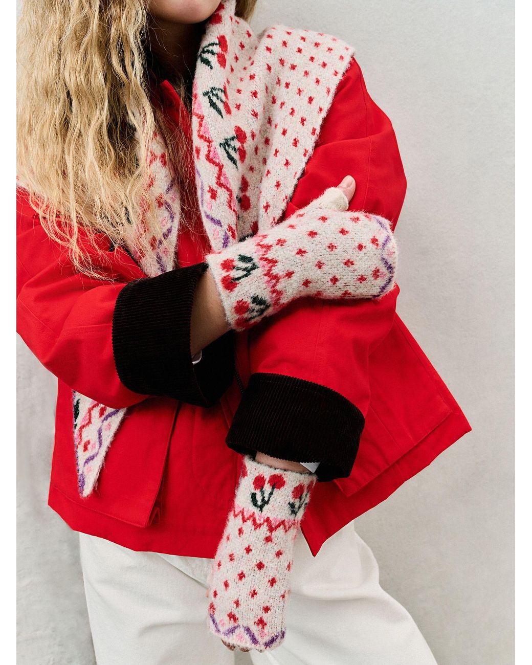 Next Pink Multi Cherry Print Handwarmer Gloves