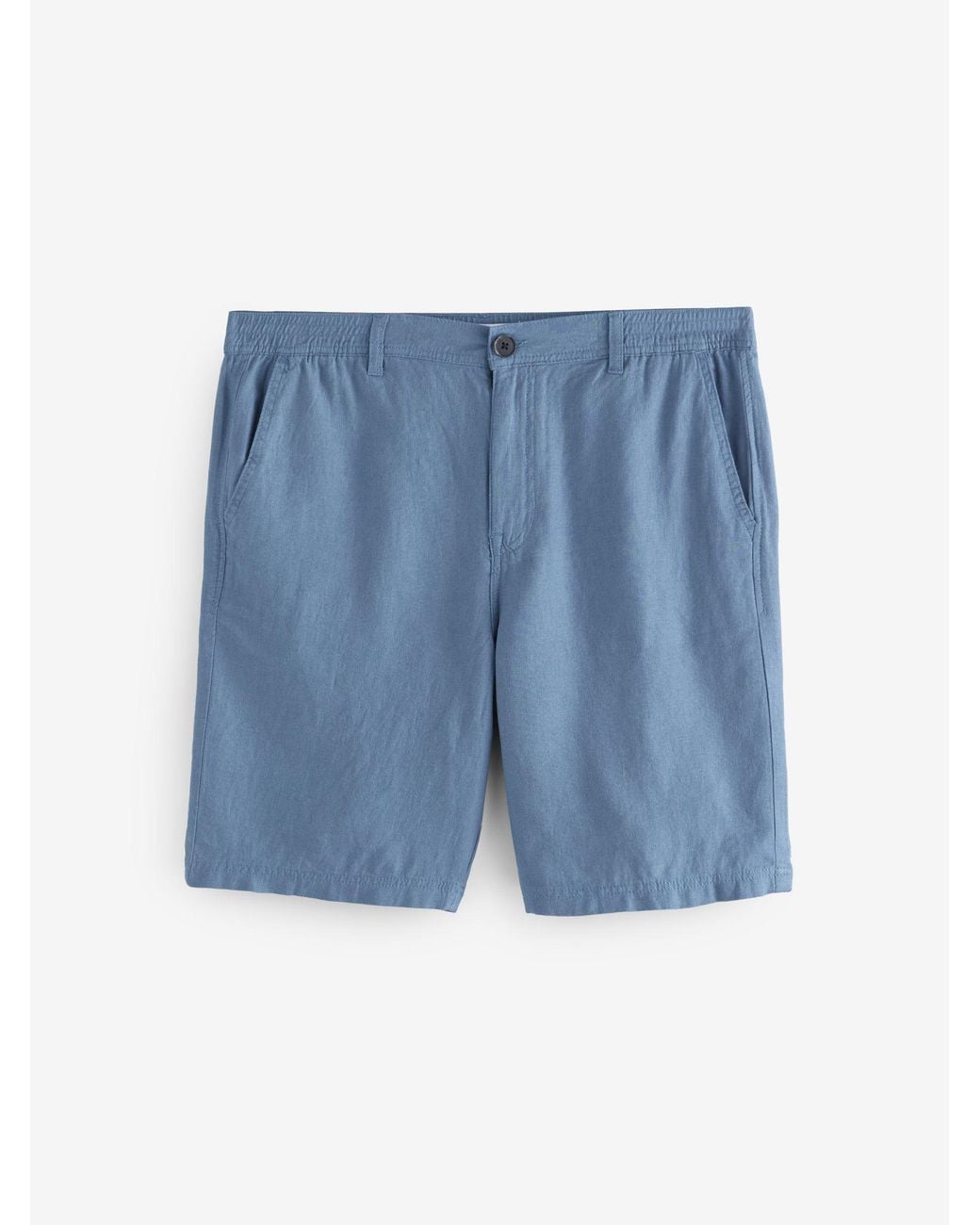 Threadbare Blue Linen Blend Shorts for men