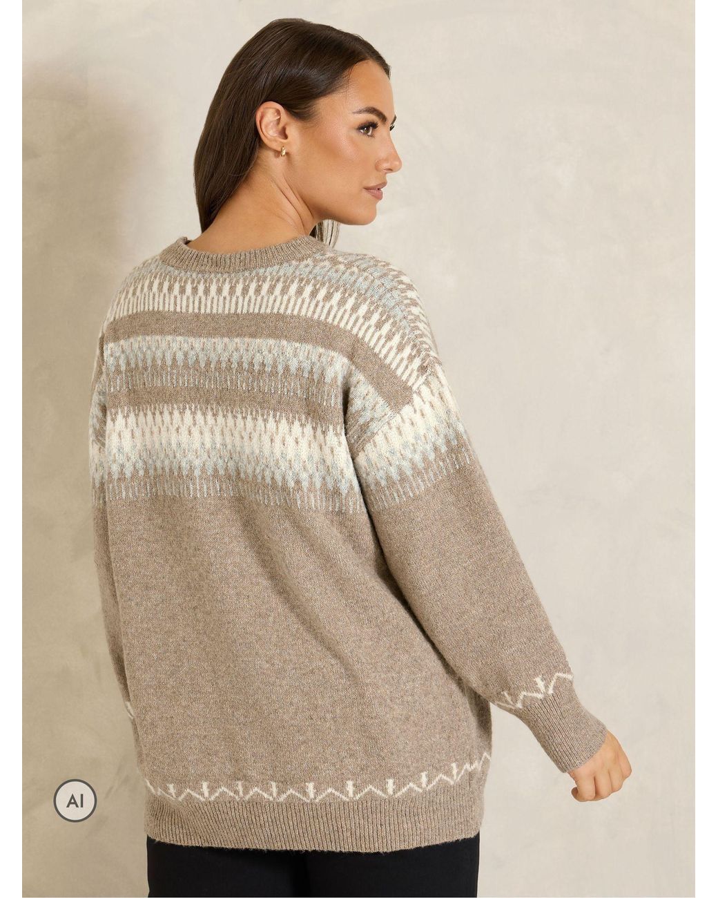 Evans Natural Fairisle Jumper