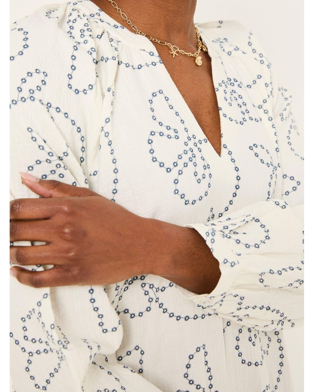 FatFace Natural Amy Frill Tunic