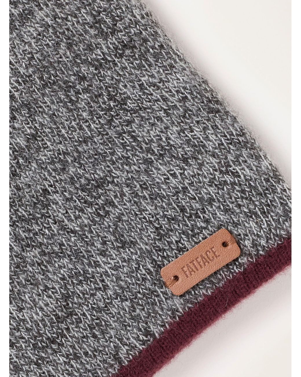 FatFace Gray Fatface Charcoal Brushed Beanie for men