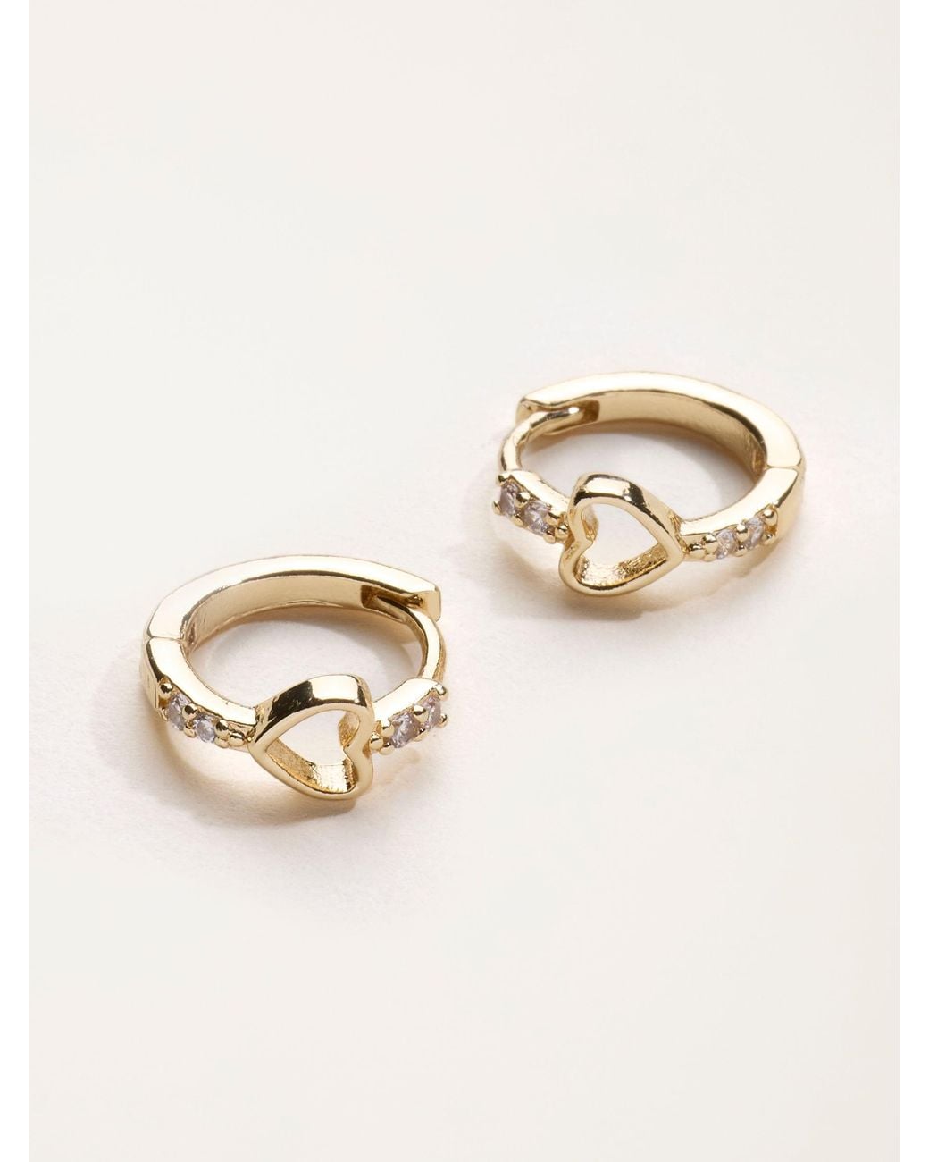 FatFace Natural Fatface Tone Heart Huggie Earrings