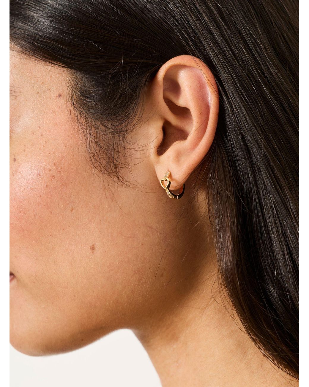 FatFace Natural Fatface Tone Heart Huggie Earrings