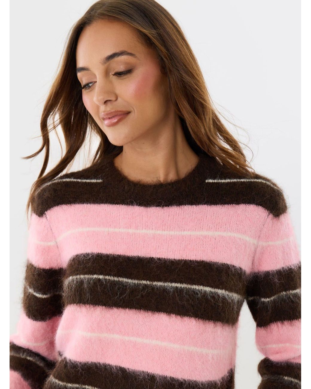 Threadbare Pink Wool Blend Brushed Knit Jumper