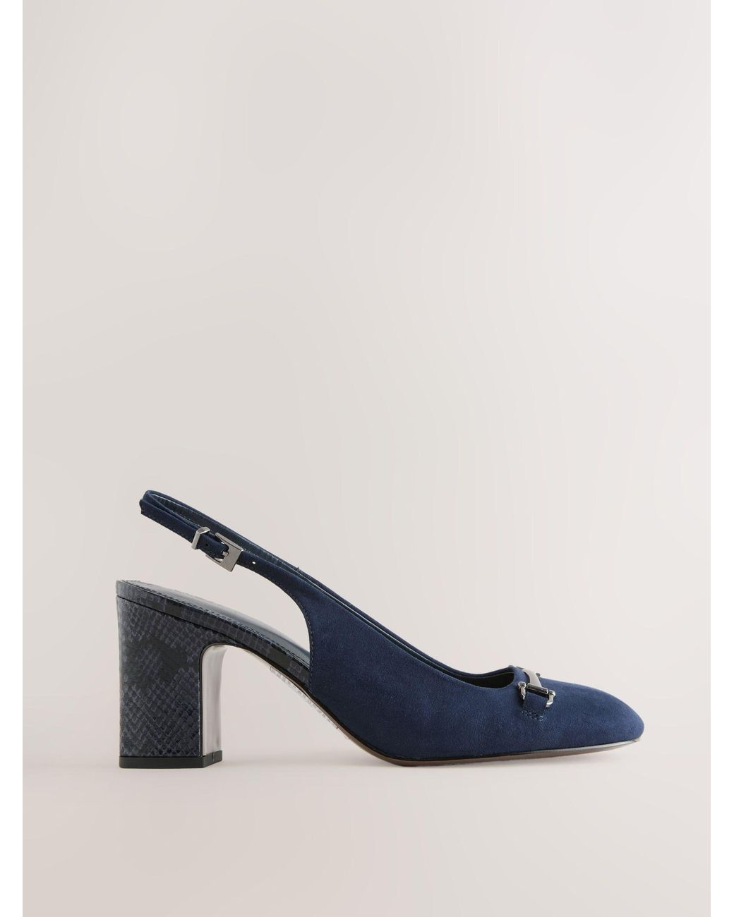 Next Standard/Wide Fit Hardware Slingback Block Heels in Blau | Lyst DE