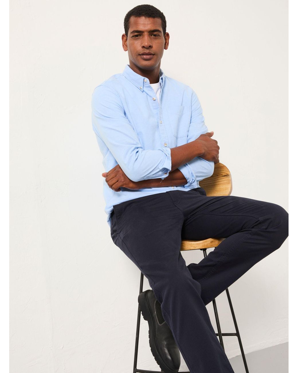 FatFace White Fatface Oxford Long Sleeve Shirt for men