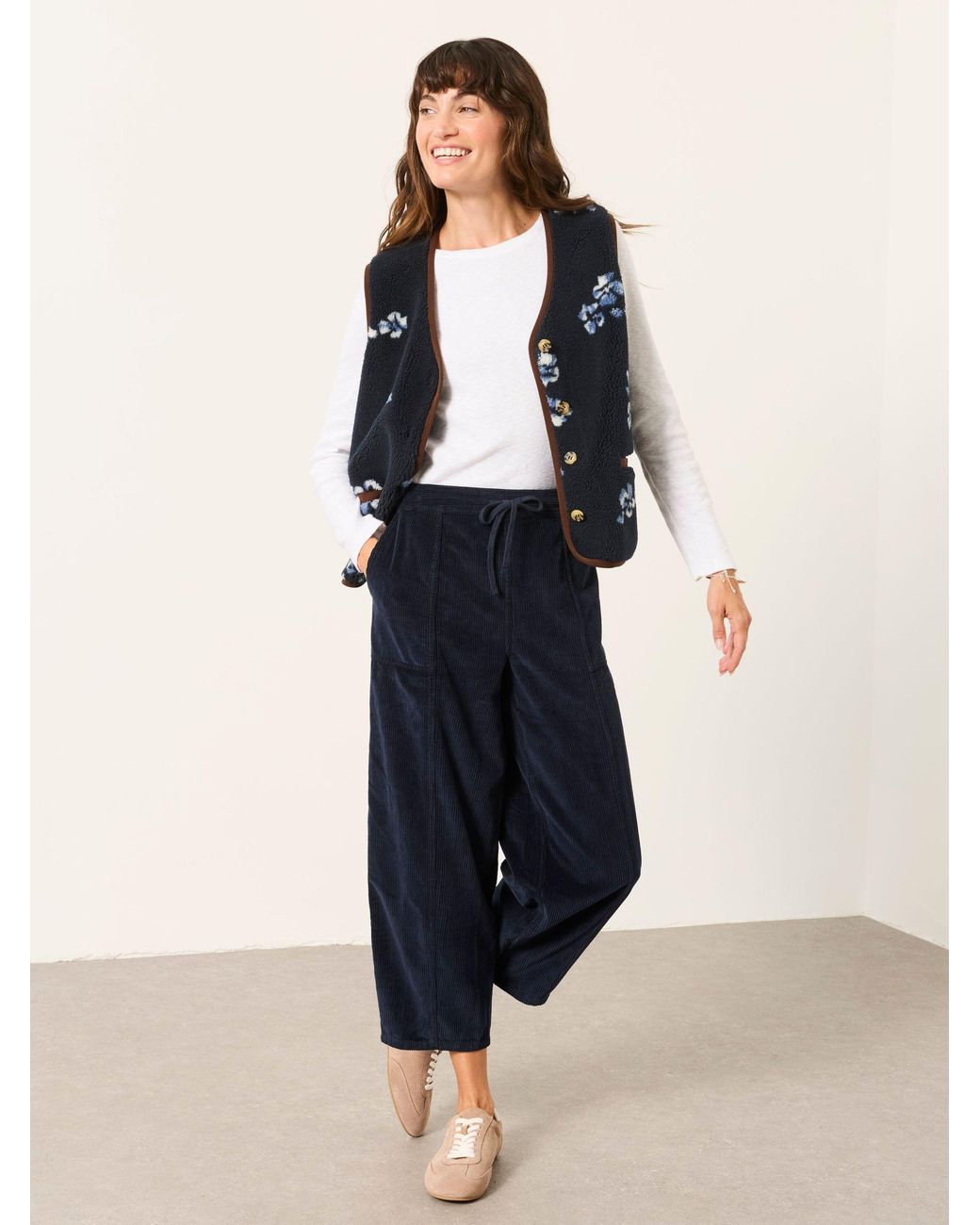 FatFace Blue Alev Tapered Cord Trousers