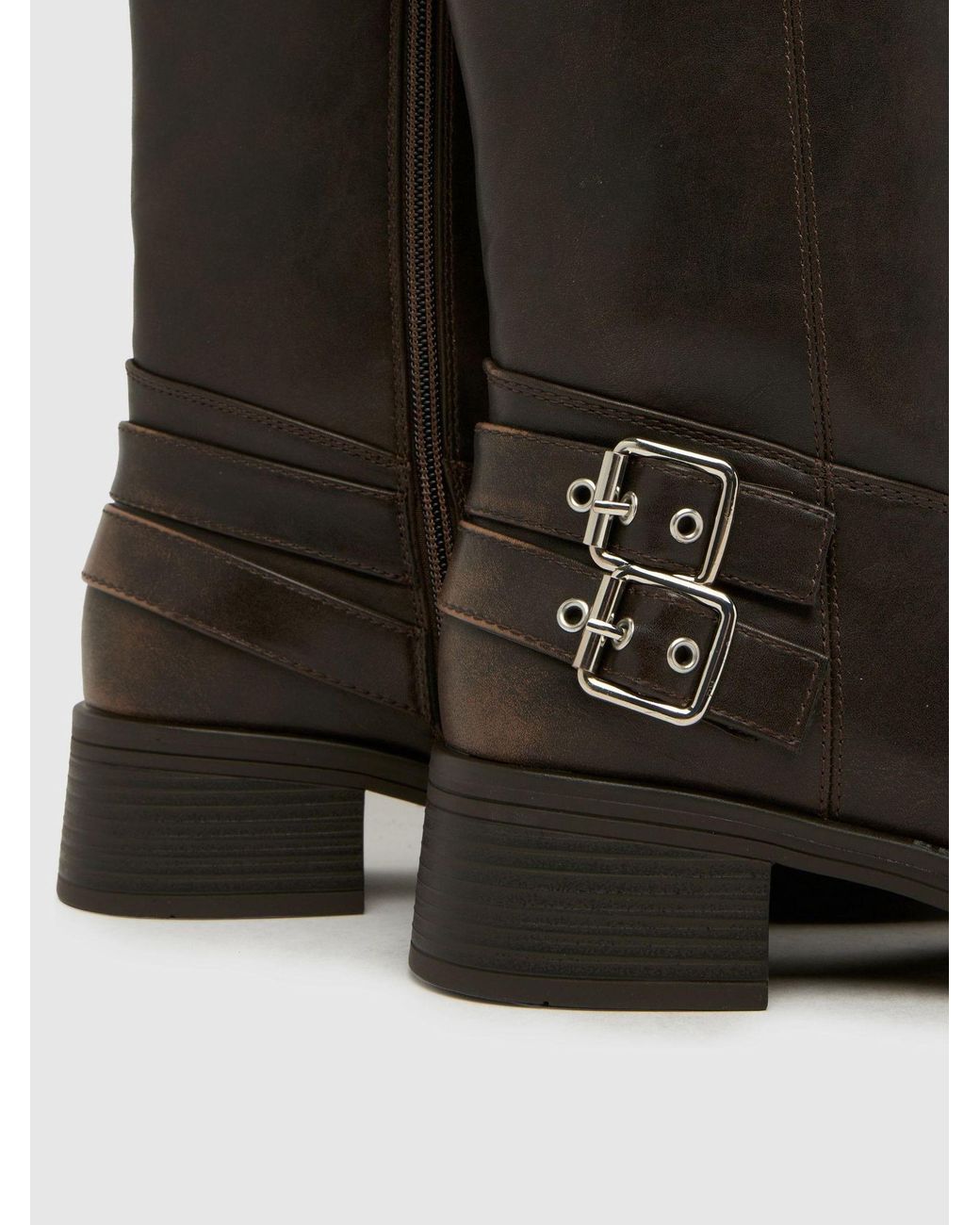 Schuh Black Disk Buckle Biker