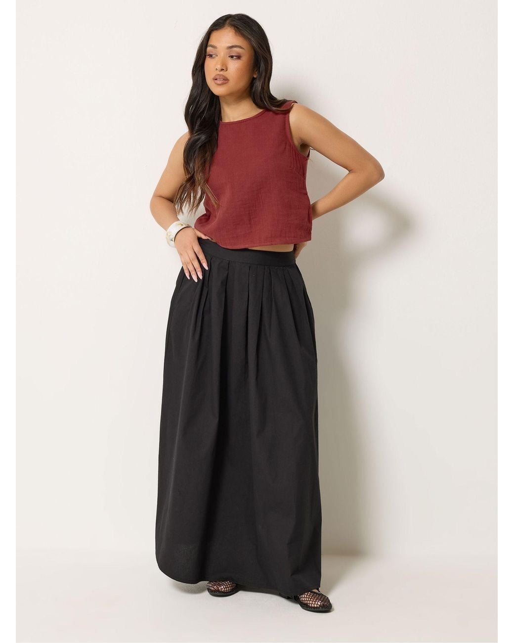 PixieGirl Petite Red Button Back Top