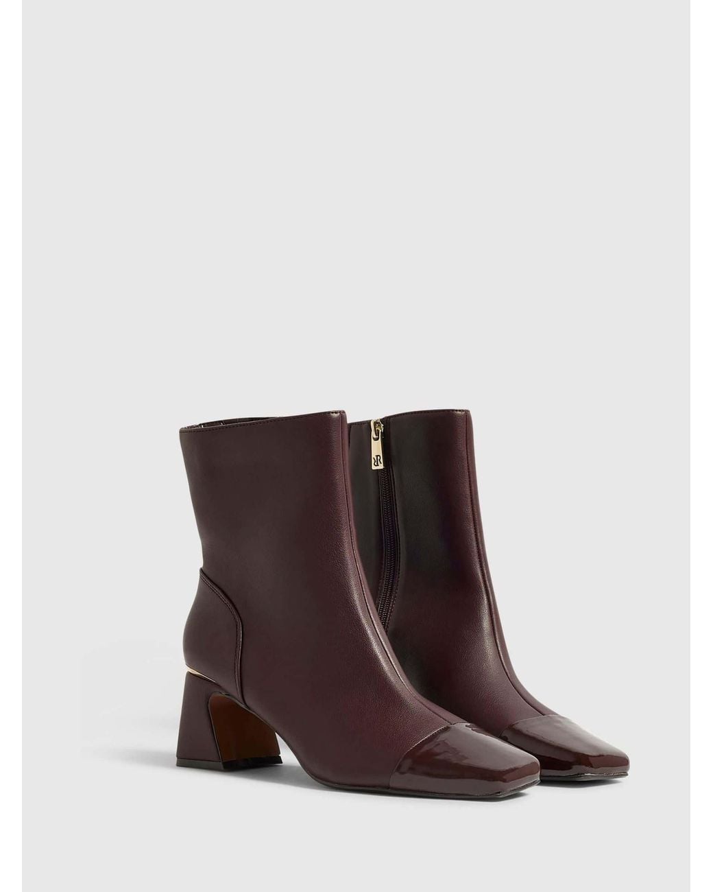 River Island Toe Cap Ankle Boots in Brown | Lyst