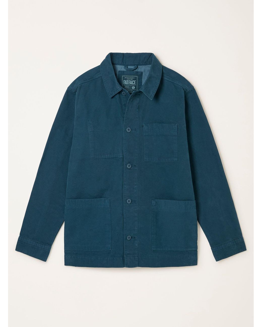 FatFace Blue Canvas Worker Jacket for men