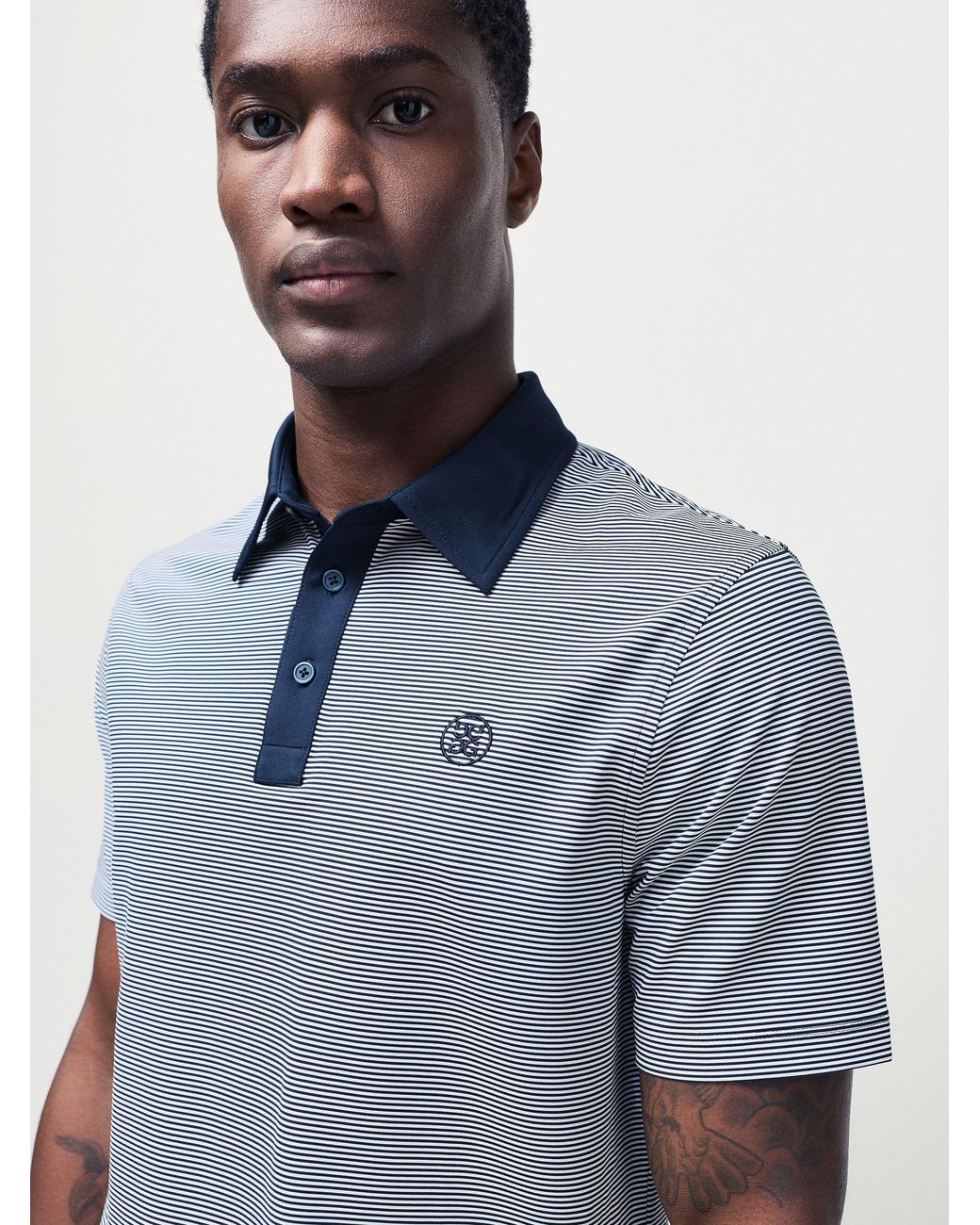 G/FORE Feeder Stripe Golf Polo Shirt in Blue for Men | Lyst