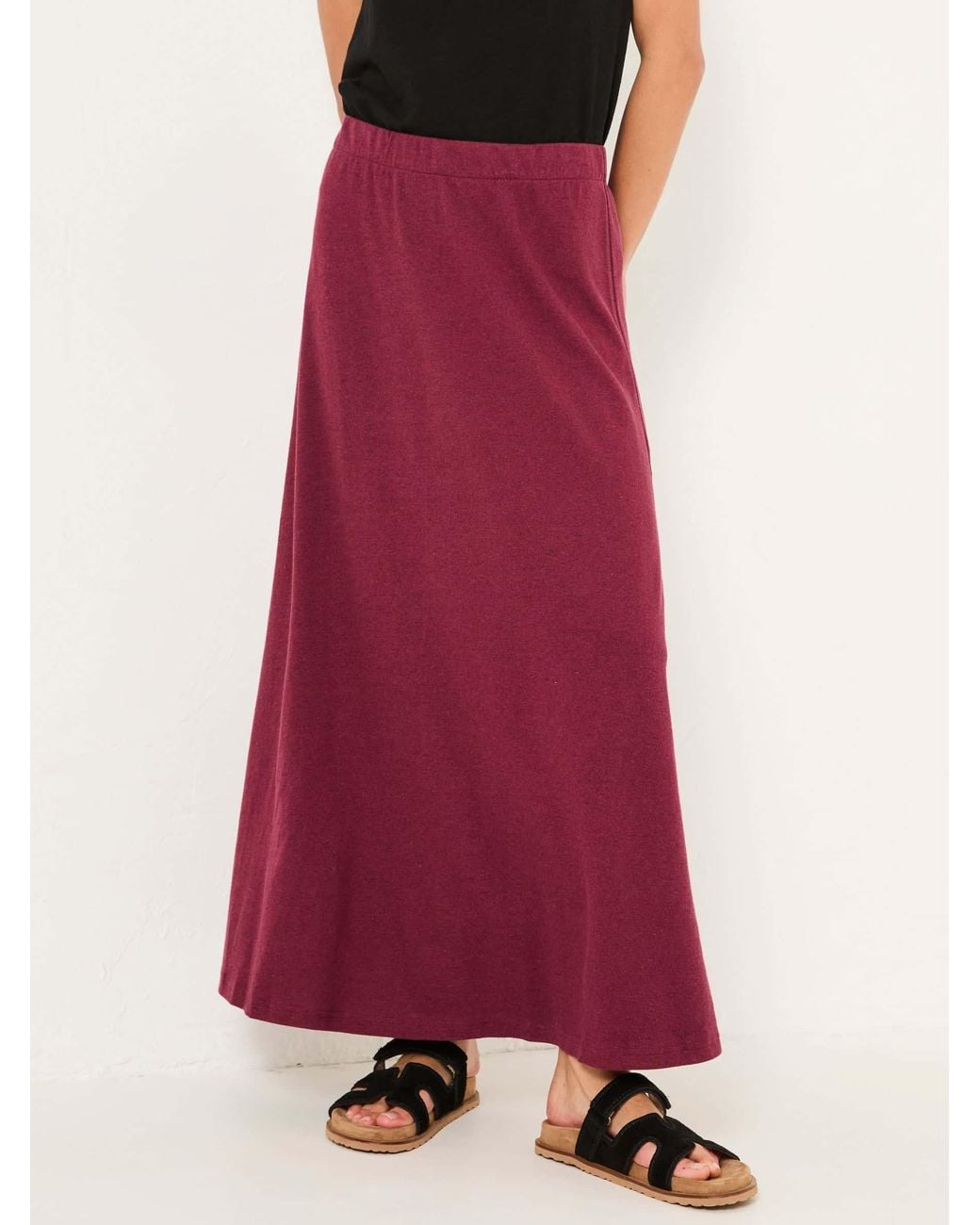 FatFace Red Kitty Jersey Midi Skirt