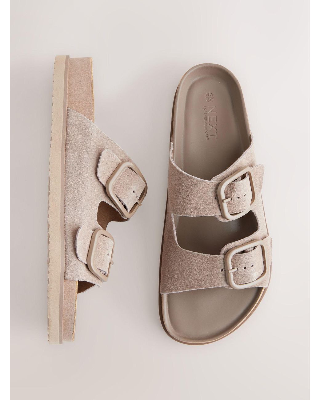 Next Natural Forever Comfort Double Strap Footbed Sandals